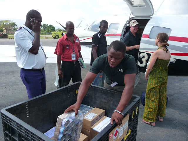 Piper Meridian delivering supplies in Jacmel, Haiti photo