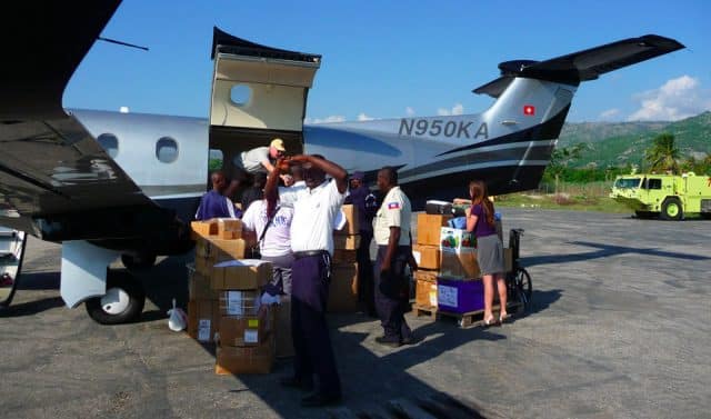 haiti relief supplies jacmel pilatus pc-12