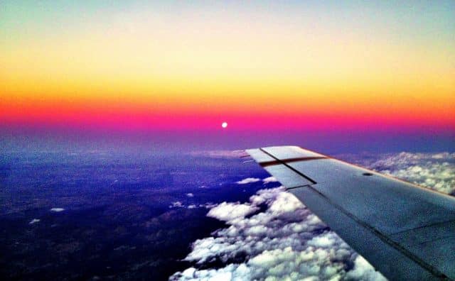 Moon appearing from the east heading into MYF flying