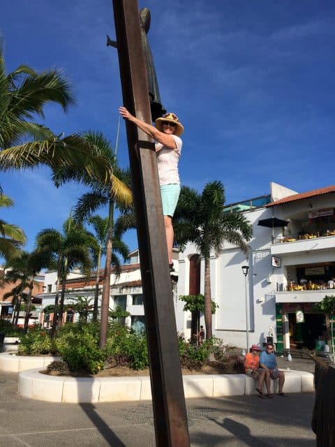 Jane Climbing the Sculpture at PV