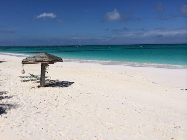 The beach at Hawk's Nest, Cat Island.