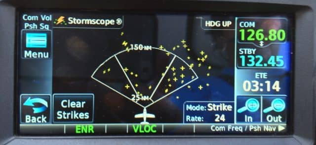 DJ's Stormscope Lightning Detection of cloud-cloud and cloud-ground strikes