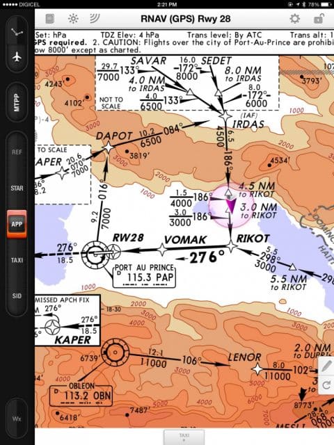 RNAV Rwy 29 MTPP - DJ approaching RIKOT