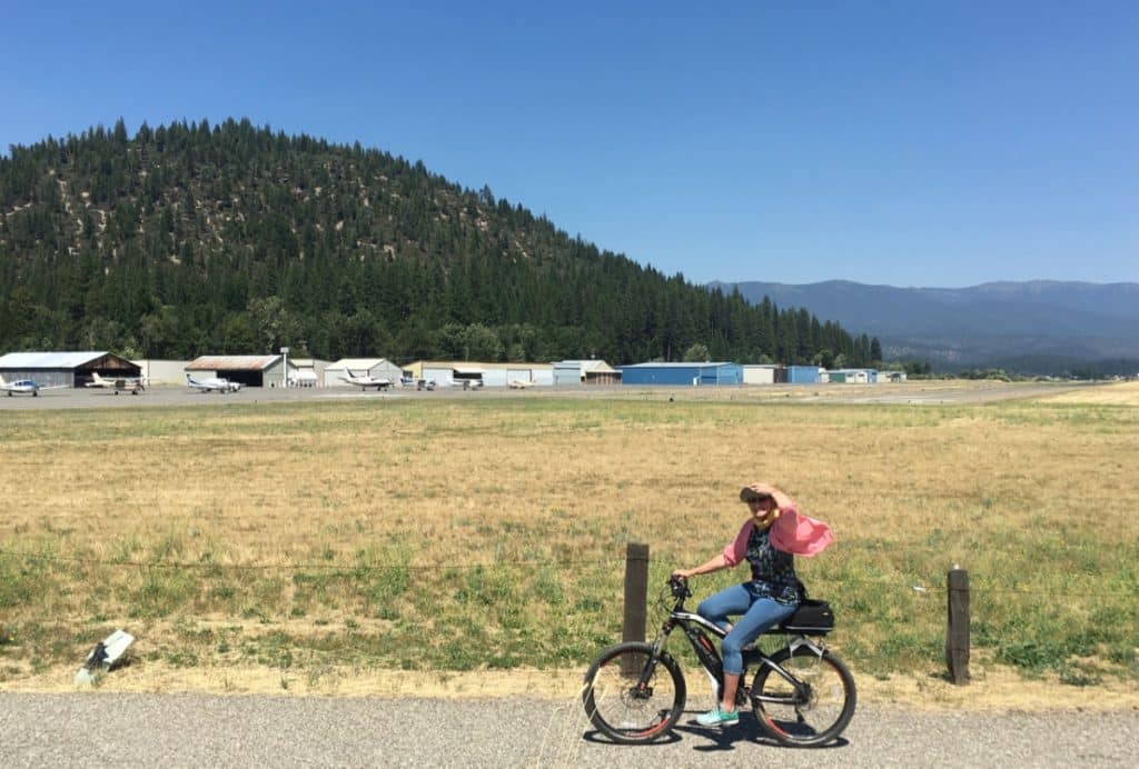 Jane Biking to the airport