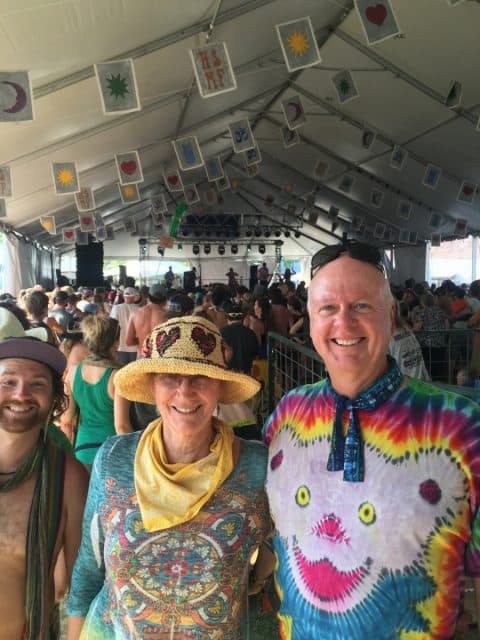 Jane, Rich and a friend at Vaudeville Tent