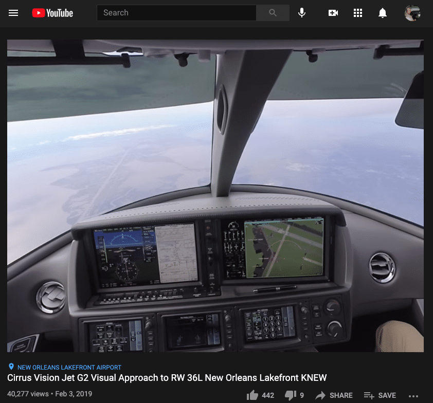 cirrus vision jet g2 visual approach