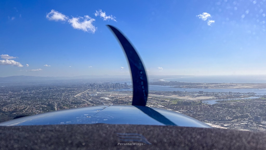 Cockpit View of San Diego International Airfield for Taxiway Delta Transition